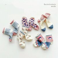 Bộ 10 Đôi Tất Thu Đông Xuất Hàn -Cottong Cao Cấp Co Giãn 4 Chiều Fashion Sock (1-11 tuổi)