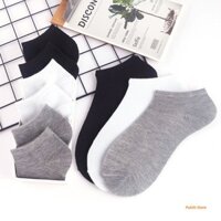 Bộ 10 đôi tất trơn cổ ngắn nam nữ freeszie vải thun cotton bền bỉ T04