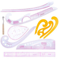 Bộ 10 dụng cụ thước cắt may thẳng hoặc cong