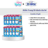 {Bộ 10 gói} Khẩu Trang Trẻ Em 3D Mask Kids Unicharm VN