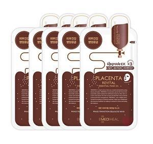 Bộ 10 gói Mặt nạ nhau thai cừu tăng độ đàn hồi và chống lão hóa da Mediheal Placenta Revital Essential Mask Ex 25ml x10