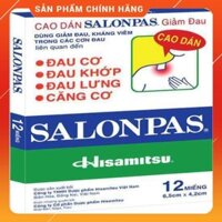 Bộ 10 hộp Cao dán Salonpas giảm đau - Hộp 12 miếng (6,5 x 4,2 cm)