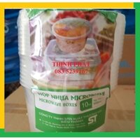 Bộ 10 hộp nhựa tròn 550ml Microwave đựng thực phẩm bảo quản trong tủ lạnh, đựng kim chi