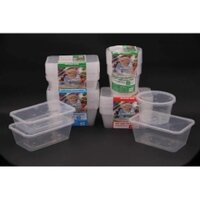 Bộ 10 hộp nhựa vuông 1000ml-750ml-550ml đựng thực phẩm bảo quản trong tủ lạnh, đựng kim chi