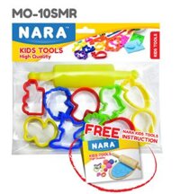 Bộ 10 khuôn đất nặn + cây lăn Kiddy Clay 10SM/R