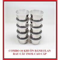 Bộ 10 Khuôn Làm Bánh Inox 304 Có Nắp ( 7cm ) Làm Bánh Flan , Rau Câu , Cupcake, Làm Đá Không Gỉ