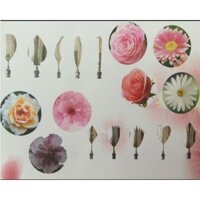 Bộ 10 kim thạch 3D mẫu hoa Hồng hoa Cúc Hoa Phù Dung