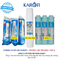 Bộ 10 lõi lọc nước Karofi công suất lọc 20l/h bộ HP 6.2 và bộ 123 CTO