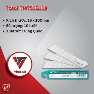 Bộ 10 lưỡi dao rọc giấy Total THT519112, 18x100mm