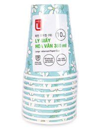 Bộ 10 Ly Giấy Hoa Văn Choice L 360ML