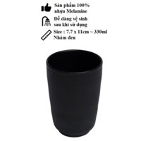 Bộ 10 ly uống nước nhựa Melamine nhám đen Size 7.7 x 11.0 cm-330ml