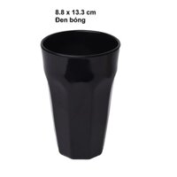 Bộ 10 ly,cốc uống nước nhựa Melamine đen bóng Size 8.8x13.3 cm