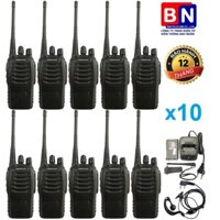 Bộ 10 Máy Bộ đàm KENWOOD TK608 (2 Chế độ sạc, Hỗ trợ sạc Type-C, Loa to, Nhỏ gọn) / TK-608
