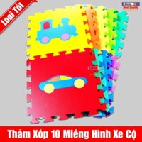 Bộ 10 Miếng Thảm Lót Sàn Hình Xe Cộ Cho Bé - Kích Thước Mỗi Miếng 30x30x30cm