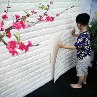 Bộ 10 Miếng Xốp Dán Tường 3D Chịu lực, chống nước, chống ẩm mốc 70x77cm DT26 - trắng