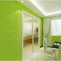 Bộ 10 Miếng Xốp Dán Tường 3D Chịu lực, chống nước, chống ẩm mốc 70x77cm - nhiều màu - xanh lá