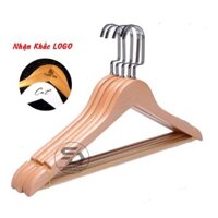 Bộ 10 móc treo quần áo gỗ vàng thanh ngang 44.5cm