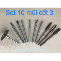 bộ 10 mũi cốt 3 mm