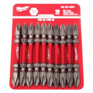 Bộ 10 mũi đầu vặn vít ngắn (PH2-65mm) Milwaukee 48-32-4361D
