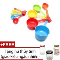 Bộ 10 muỗng đo lường gia vị UBL KA0330 + Tặng 1 hũ thủy tinh đựng thực phẩm UBL [bonus]