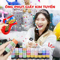 Bộ 10 ống phụt giấy kim tuyến mini nhiều màu sắc, bắn sinh nhật ống giấy phụt trang trí