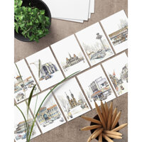 Bộ 10 Postcard 10x15cm Sài Gòn xưa độc quyền Soyn, Việt Nam, Thiệp chúc mừng, Quà tặng lưu niệm, Giấy mỹ thuật dày