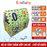 Bộ 10 Tấm Thảm Xốp Lót Sàn, Thảm Chơi Xếp Hình Cho Bé Chống Va Đập - 30x30cm - Chữ Số Mới - EcoBaby