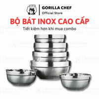 Bộ 10 tô chén bát inox kiểu Hàn Quốc 2 lớp cách nhiệt Gorilla Chef - Hàng chính hãng inox cao cấp đủ kích cỡ