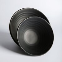 Bộ 10 tô xoắn đựng chè,bún,phở nhựa Melamine nhám đen nhiều Size