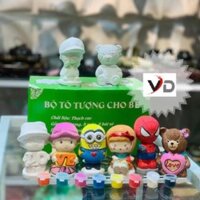 Bộ 10 Tượng Thạch Cao Bát Tràng Cho Bé Tặng Kèm Màu