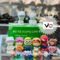 Bộ 10 Tượng Thạch Cao Bát Tràng Cho Bé Tặng Kèm Màu