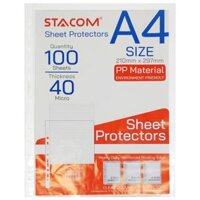 Bộ 100 Bìa Lá A4 11 Lỗ - Stacom D3040