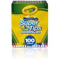Bộ 100 cây Bút lông Dễ tẩy rửa Crayola Supertips, Nét thanh nét đậm