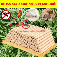 Bộ 100 cây nhang đuổi muỗi làm từ cây ngải cứu (100 thanh) + Tặng kèm 1 đế cắm nhang