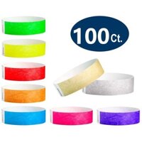 Bộ 100 vòng tay Tyvek bằng giấy DuPont chống thấm nước dùng ở khu vui chơi