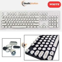 Bộ 104 nút keycap tròn màu trắng cho phím cơ, keycap bàn phím cơ dạng tròn