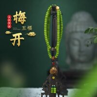 Bộ 108 Hạt Gỗ Đàn Hương 11.1 & green bodhi Thô Cắt Thẳng Vòng Tay