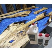 Bộ 10KG Keo epoxy Resin-03 Hàn Quốc trong suốt tỉ lệ 3-1 hai thành phần AB Làm Đồ Handmade, Đổ Mặt Bàn, Khuôn, Khán