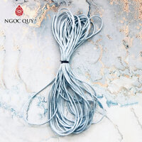 Bó 10m-20m dây tim bóng handmade loại 1,5mm - Dây vải bóng 1.5mm để đan vòng, thắt dây handmade - Ngọc Quý Gemstones - Bó 20m - Xanh da trời