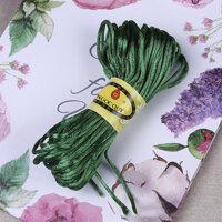 Bó 10m-20m dây tim bóng handmade loại 1,5mm - Dây vải bóng 1.5mm để đan vòng, thắt dây handmade - Ngọc Quý Gemstones - Bó 10m - Xanh lá đậm