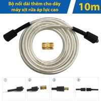 Bộ 10m dây nối dài thêm cho máy xịt rửa Hitachi AW100 1400W phụ kiện máy rửa xe áp lực dây phun áp lực nối dài cho máy Hitachi AW100 1400W giải pháp hiệu quả nối dài thêm cho dây theo máy khớp nối bằng đồng dây chịu áp lực cao [bonus]