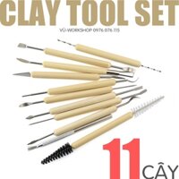 Bộ 11 Cây Dụng Cụ Điêu Khắc Đất Sét - Dụng Cụ Nặn Tượng, Tạo Hình Nặn Búp Bê, Điêu Khắc Gốm Đa Năng