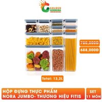 Bộ 11 Hộp Đựng Thực Phẩm Fitis Nora - Jumbo Set Giá Tốt