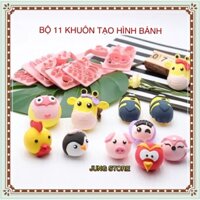 Bộ 11 Khuôn Tạo Hình bánh bao, bánh trôi, bánh mì, khuôn nặn đất set
