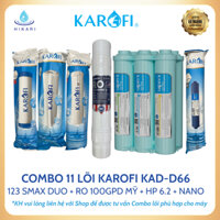 Bộ 11 lõi lọc nước Karofi chính hãng cho máy lọc nước Karofi KAD-D66 (123, RO 100 Mỹ, HP6.2, Nano)