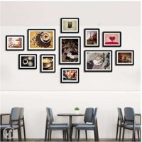 Bộ 11 tranh chủ đề cafe MS114 trang trí phòng trà quán cafe độc đáo ấn tượng chất liệu canvas