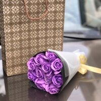 Bó 12 bông hồng sáp thome tone tím vừa
