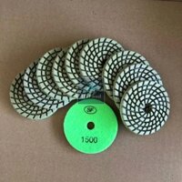 [Bộ 12 Cái] Đĩa mài #1500 đánh bóng bê tông. Đĩa cao su mài sàn, phíp nhựa mài bóng bê tông đường kính 100mm, dày 6.5mm