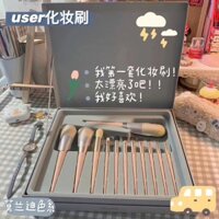 Bộ 12 Cọ Trang Điểm Mắt & Má Hồng Lông Thú