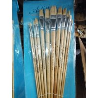 Bộ 12 Cọ Vẽ Tranh Sơn Dầu, Acrylic Lông Lợn Thuộc 579 Maries Đầu Dẹp